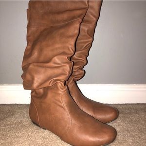 Brown knee high boots